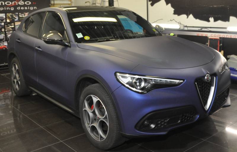 Covering complet sur une Alfa Romeo Stelvio nouveau design réalisé chez Comonéo  à Mundolsheim