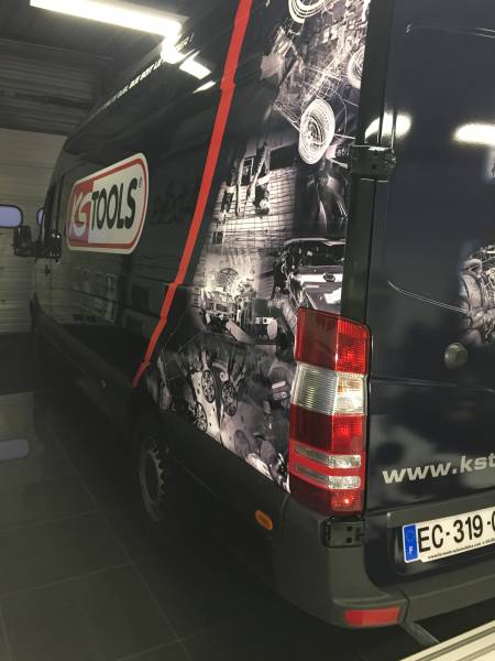 Semi-covering publicitaire sur un Mercedes Sprinter réalisé chez Comonéo à Strasbourg en Alsace