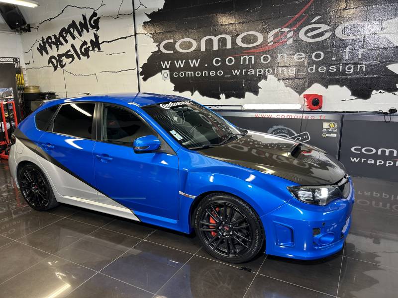 Covering personnalisé kit déco Fast and Furious sur une Subaru Impreza WRX STI réalisé chez Comonéo à Strasbourg en Alsace